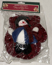 New in Package Vintage MayRich Company Snowman Mitten Cloth Christmas Ornament picture