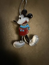 Vintage Sterling Silver Mickey Mouse Necklace Unsigned picture