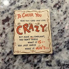 Vintage Funny Cheer Up Get-Well Soon Jumbo Fold-Out Hallmark Card c.1940's picture
