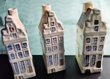 DUTCH CANAL HOUSES HANDPAINTED HEERENGRACHT AMSTERDAM 1991 SET OF 3 picture