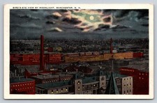 Manchester NH Moonlight Bird's-Eye View Mills 1926 Postcard John B Varick picture