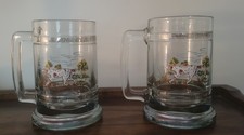 Two Princess House Hunting Dog Heavy Glass Beer Mugs picture