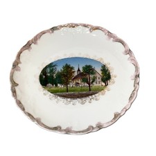 FREEHOLD NJ NEW JERSEY Antique CHURCH Souvenir PAINTED TRINKET DISH PLATE picture