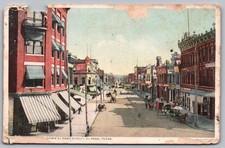 C1910s - El Paso Street Texas Birds Eye View Carriages Autos Postcard P24 picture