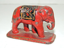 Vintage Cast Iron Elephant Paperweight on Base, Painted picture