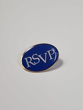RSVP Lapel Pin Blue & White Colors picture