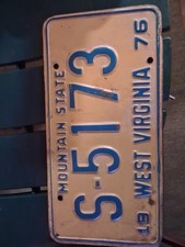Wva Liscense Plate 1976 Mountain State S-5173 picture