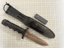 80s GUTMANN EXPLORER WILDERNESS Japan 21-049 Black Combat Survival Knife wSHEATH picture