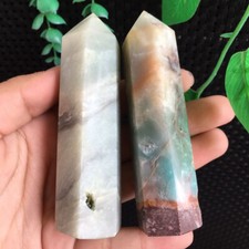 194g 2pcs Sky Blue Quartz Amazonite Point Tower Energy Stone Crystal Healing picture
