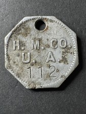Authentic Miner's Tool Check/Tool Chit/ID Tag - 1900-1940s  Homestake Mining Co. picture