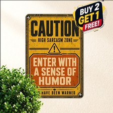 Just Beware Humorous Mystery Alert Tin Metal Sign Bar Pub Man Cave Plaque picture