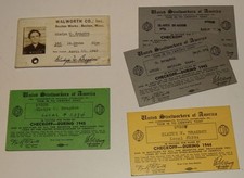 Walworth Company Boston WW II era employee ID & United Steelworkers Dues Cards picture
