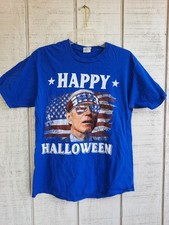 Port Company Joe Biden Happy Halloween 4th of July Blue Unisex T-Shirt Medium picture