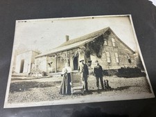 Large 11x9 Antique 1900s Photo On Dark Board WOMAN HOLDING CAT Dog Uniform Cigar picture