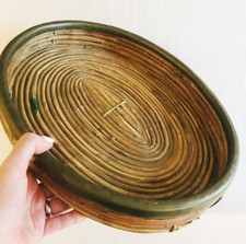 Vintage Gabriella Crespi brass and reed oval tray, Italian 1970s MCM (READ) picture