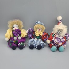 Vintage Clown Doll Sand Body Porcelain Head 5