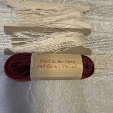 One Antique 1800's Corticelli Sterling Silk Braid Red 3 Yards 16” / 2 Silk Cord picture