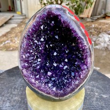 6.81LB Large Natural Amethyst geode quartz cluster crystal Egg specimen Healing picture