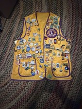 Vintage Vtg Lions Club Vest And Pins. Roughly 100 Pins picture