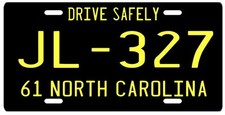 The Andy Griffith Show squad car 1961 NC License plate picture