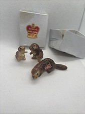 1970s Kelvin Family Of 3 Miniature Beavers Japan Bone China picture