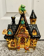 Blue Sky Clayworks Owls Hollow Halloween House Tealight Candle Holder picture