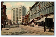 1912 Looking Up Middle St Fidelity Building Portland Maine ME Antique Postcard picture