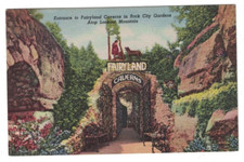 VINTAGE 1950'S ENTRANCE TO FAIRYLAND CAVERNS ATOP LOOKOUT MOUNTAIN POSTCARD picture