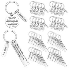 32 Pcs Thank You Gifts Keychain Bulk Employee Appreciation Keychain Christmas... picture