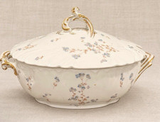 Antique Limoges Porcelain Tureen, CFH GDM France, Floral Gold Trim picture