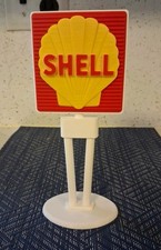 SHELL Gas Station Mini Sign Display Diorama- Mt Olive,IL Rt 66 Double-Sided 7