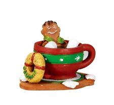 Lemax Gingerbread Man In Hot Chocolate Tea Cup Sugar N Spice Village Figurine  picture