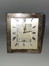 Gorham Alarm Clock 399C CYMA Sterling Silver Etched Face Executive Travel Vtg picture