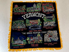 Vintage Vermont Painted Black Velvet Souvenir Pillow Case Cover  16