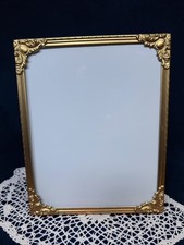 VINTAGE ETCHED BRASS 8 X 10” PHOTO PICTURE FRAME -MCM GOLD 8X10 METAL FRAME picture