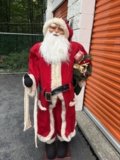 1990s Vintage Life Size 5 Ft Traditional Santa Claus Figure w/ NAUGHTY NICE LIST picture