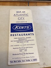 Vintage Kents Restaurant Map Of Atlantic City with restaurant photos.1953 picture
