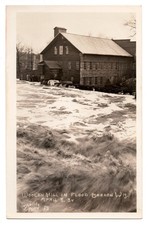 Vintage Barron Wisconsin Woolen Mill Flood RPPC Postcard 1934 Denison Photo picture