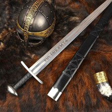 Custom Handmade Carbon Steel Medieval Viking Sword Ulfberht Sword With Scabbard picture