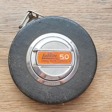Lufkin Steel Tape Measure 50 Foot Leather Casing H433 USA picture