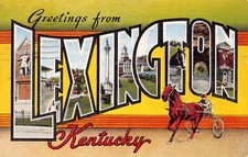 1947 Lexington Kentucky KY Greetings From Large Letter 24844 Linen Postcard picture