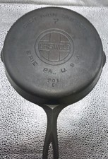 Vintage Restored GRISWOLD Cast Iron Skillet Frying Pan # 7 Large Block Logo 701E picture