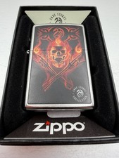 2026 Anne Stokes Flaming Skull Chrome Zippo Lighter NEW 47578 picture