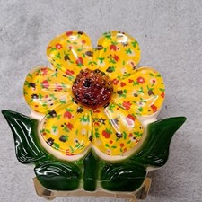 Vintage 1960’s MCM Lucite Red, purple Flowers/grapes napkin Holder. picture
