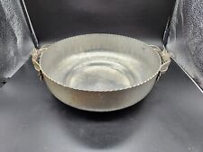 Hammered Aluminum Bowl With Decorative Floral Handles 8.5