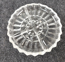 VINTAGE CLEAR GLASS RELISH DIVIDED DISH 7 INCH WIDE picture