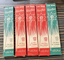 RARE 40's 50 's USA Vintage STAR BRAND Sparklers Box 4 unused M. Backes Sons Inc picture