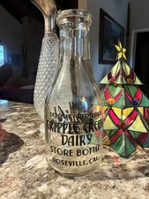 Cripple Creek Dairy Store Milk Bottle Roseville Cal fair oaks duraglas quart jug picture