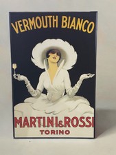 Vintage Martini & Rossi Vermouth Bianco Poster 36x24 Wood Mounted Art Print picture