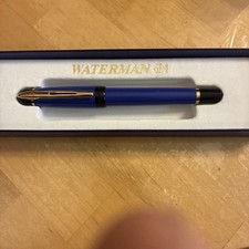 Waterman Phileas Blue Marble/Gold Trim Fountain Pen  BRAND NEW NEVER USED picture